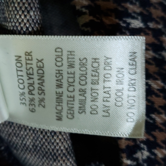 Ecru New Springfield Classic Pull On Pant Houndstooth size S - Picture 10 of 11